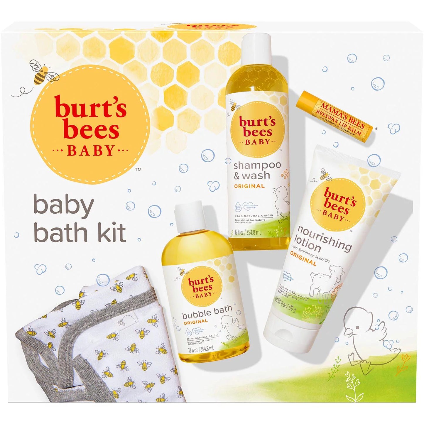 Burts Bees Baby Bath Kit Gift Set, 5 Pieces