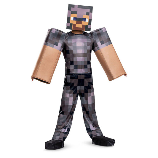 Disguise Boys' Minecraft Steve In Netherite Armor Deluxe Costume