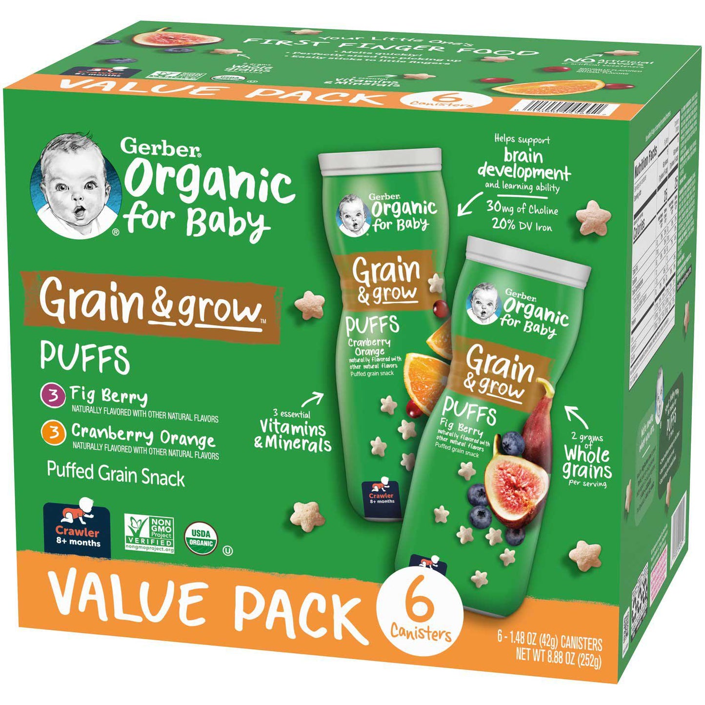Gerber Organic Puffs, Variety Pac