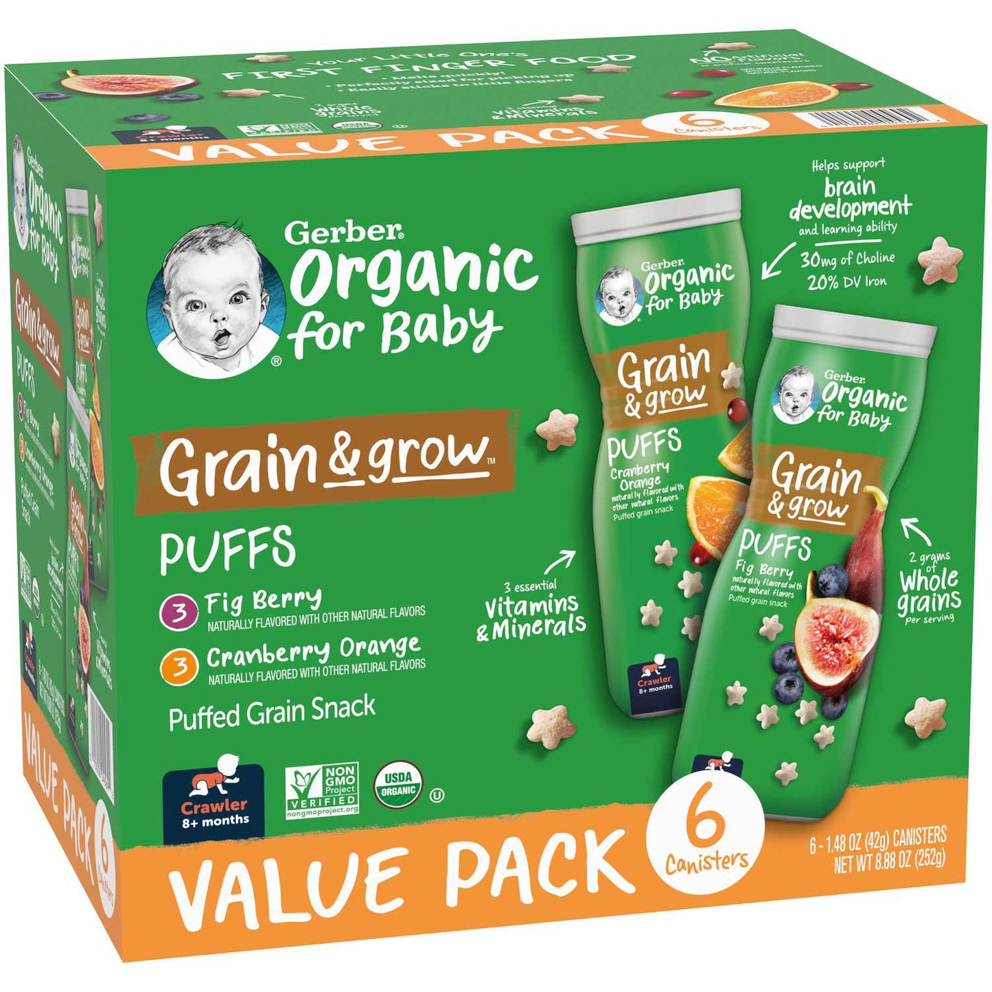 Gerber Organic Puffs, Variety Pac