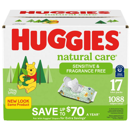 Huggies Natural Care Sensitive Baby Wipes, Fragrance Free