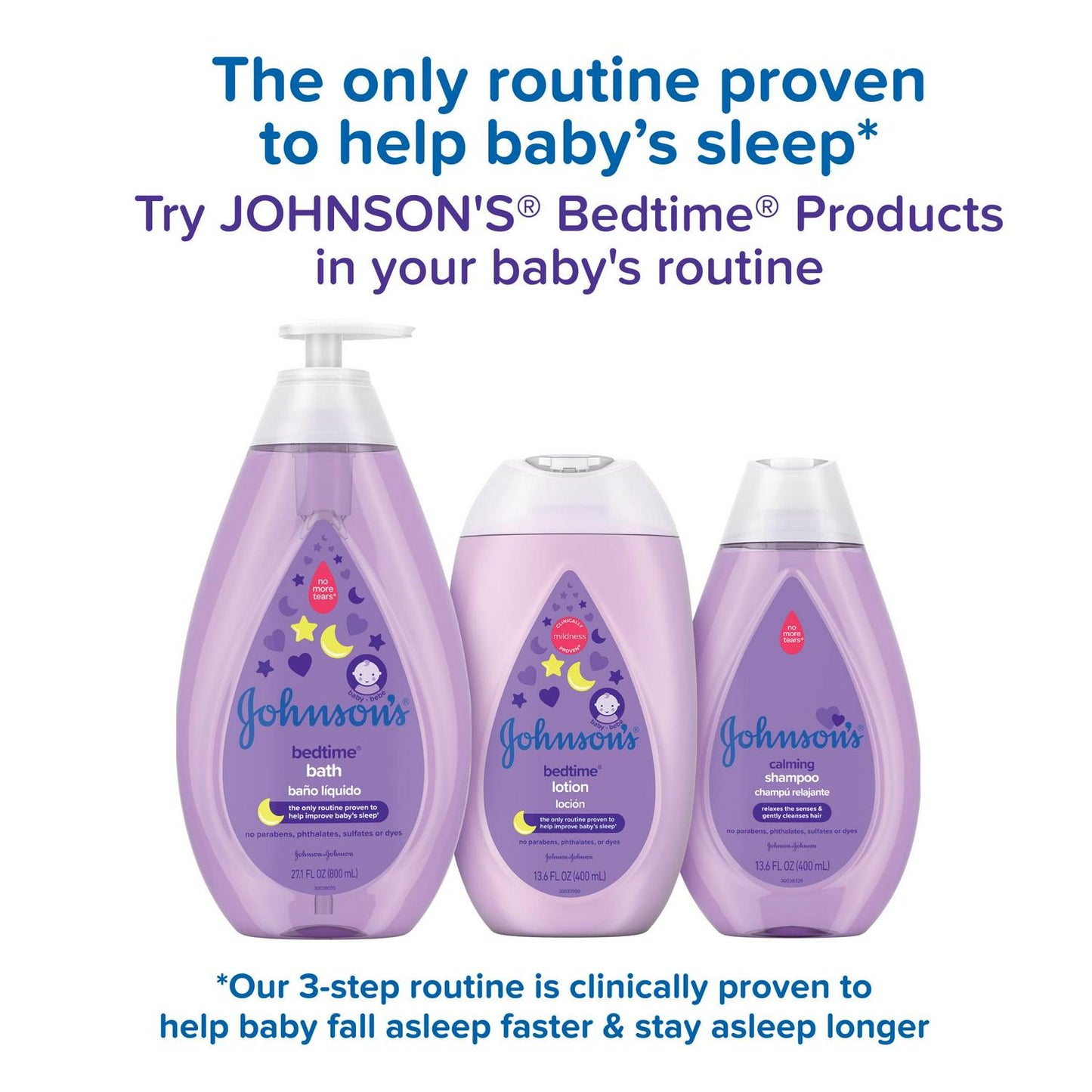 Johnson's Sleepy Time Relaxing Baby Gift Set with Baby Shampoo, Wash and Lotion, 4 full-size items