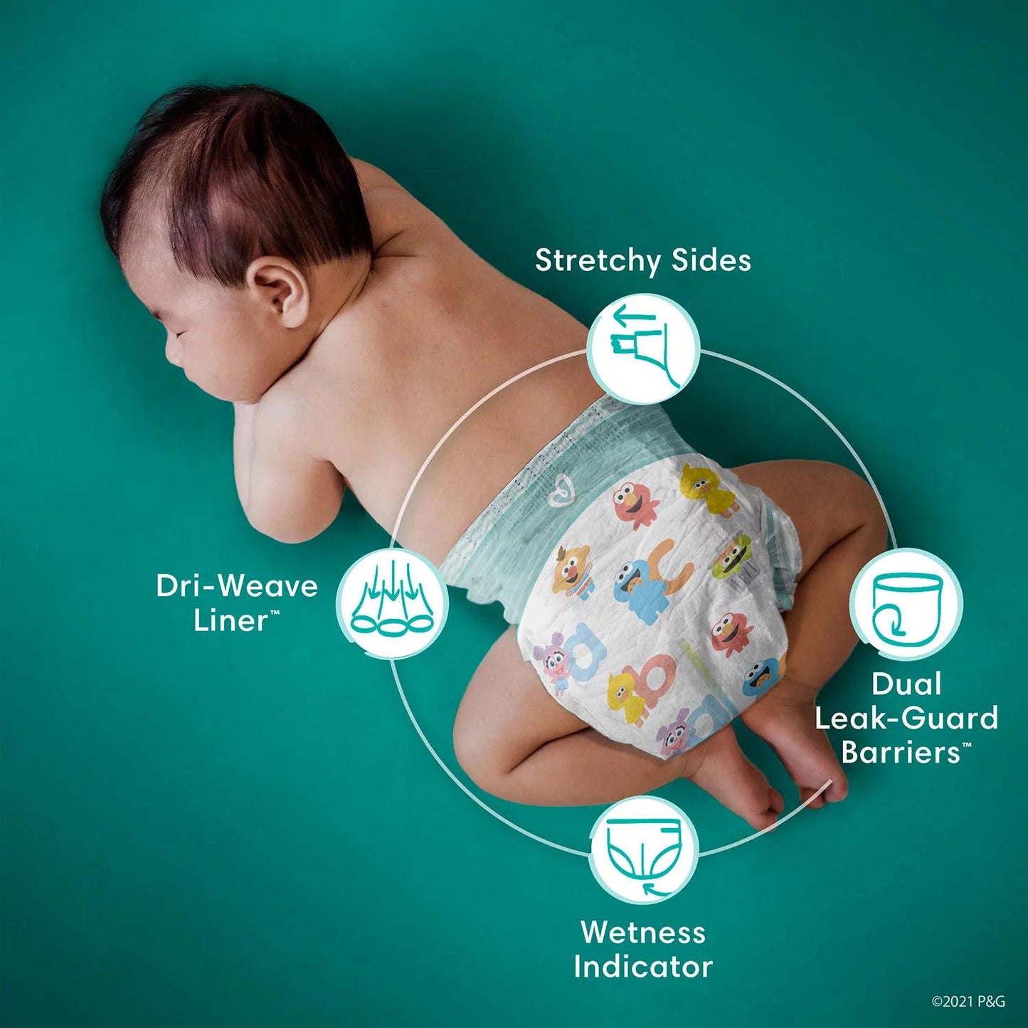 Pampers Baby Dry One Month Supply Diapers (Sizes 1-6)