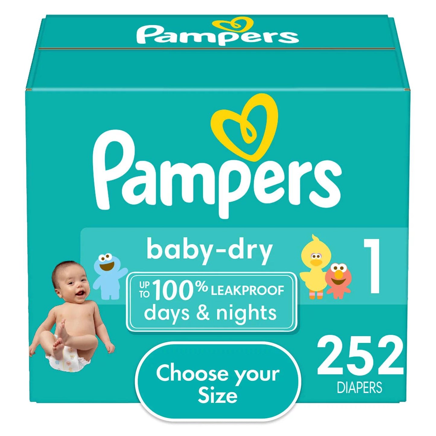 Pampers Baby Dry One Month Supply Diapers (Sizes 1-6)