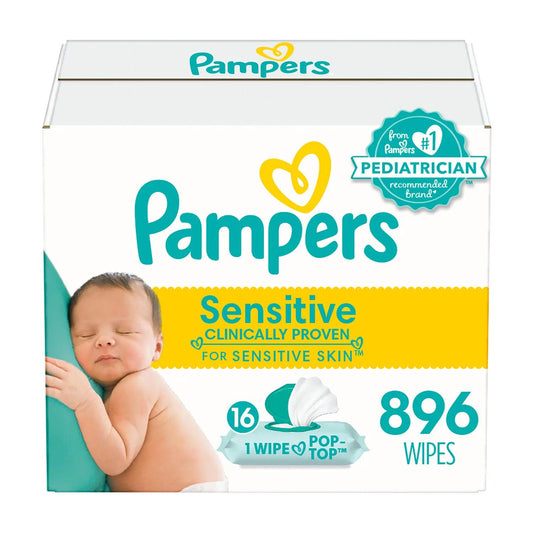Pampers Sensitive Baby Wipes, Perfume Free Pop-Top Packs