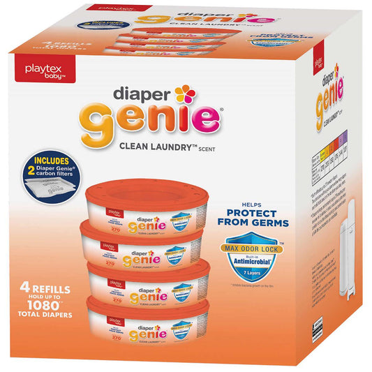 Playtex Diaper Genie Max Fresh Refill bags with a Clean Laundry Scent, 1,080 count