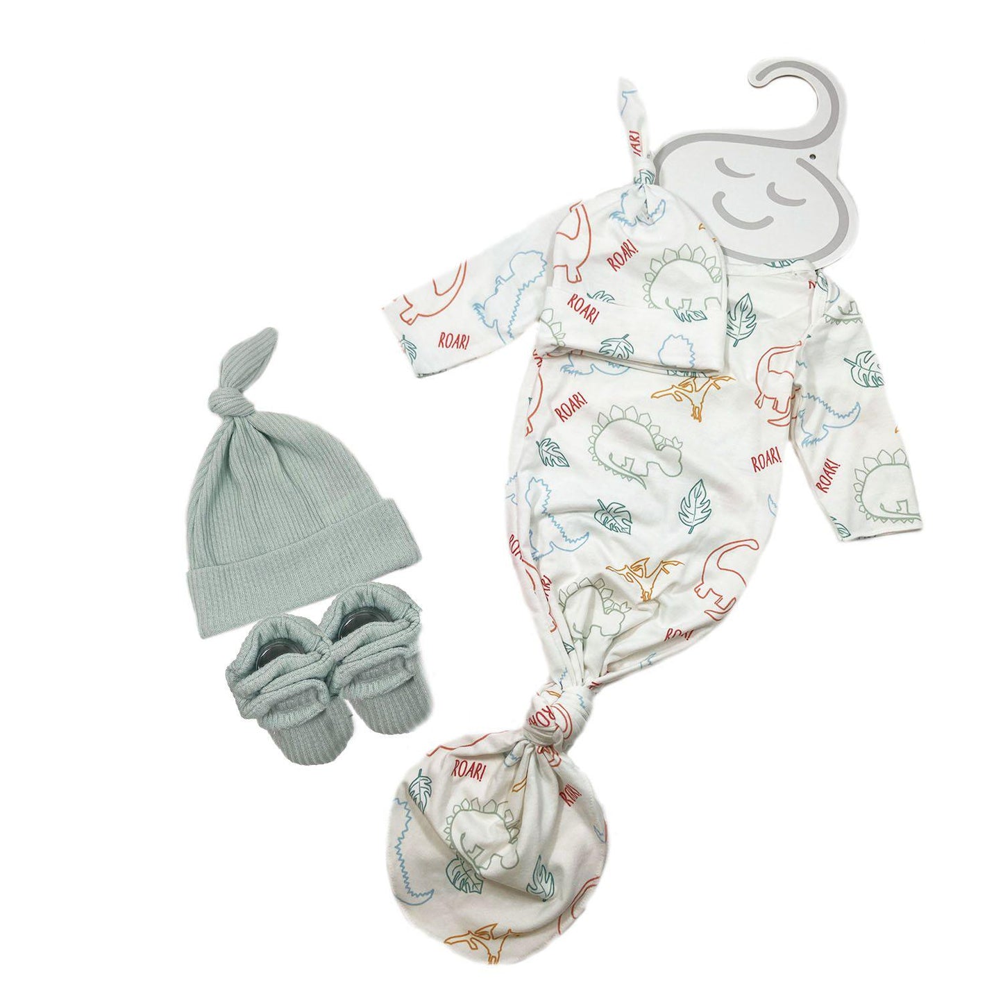 Toby Fairy 4-Piece Dino Gown, Hat and Bootie Set