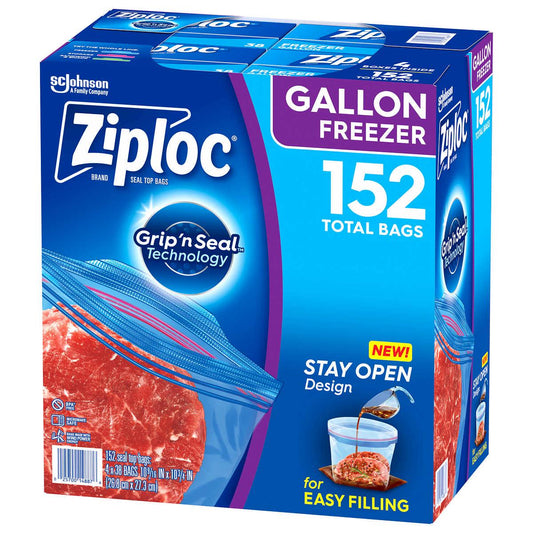Ziploc Seal Top Freezer Bag, Gallon, 152 Bags